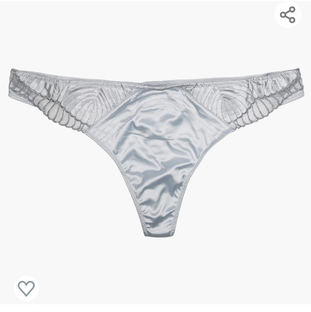 Josie Natori Plie Lace Trim Satin Thong